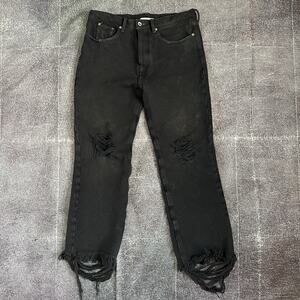 Men's Doublet Japan Overdyed Big Twill Black Button Fly Pants Sz Large (33 X 30)